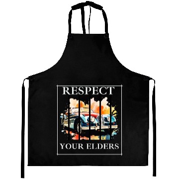 Discover Respect Your Elders vintage Old Classic Muscle Car Aprons
