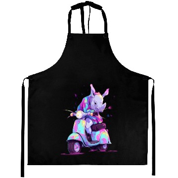 Discover Rhino Riding Scooter Funny Rhinoceros Biker Moped Aprons