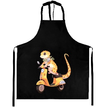 Discover Leopard Gecko on Scooter Funny Lizard Biker Moped Aprons