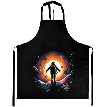 Discover Vintage Minimalist Astronaut Space Adventure Aprons