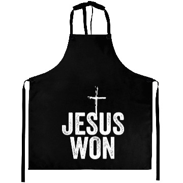 Discover Jesus Won Religious Christian Jesus Holy Cross Aprons