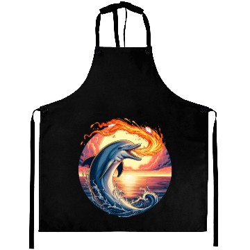 Discover Fire-breathing dolphin sunset Aprons