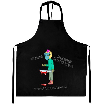 Discover Just Kidding Killer Horror Retro Cartoon Character Aprons