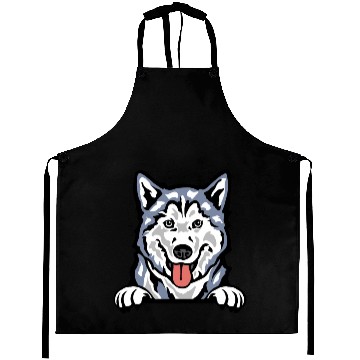 Discover Colored Husky Chronicles: Arctic Elegance Aprons