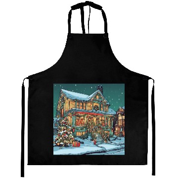 Discover Christmas Decoration House Aprons