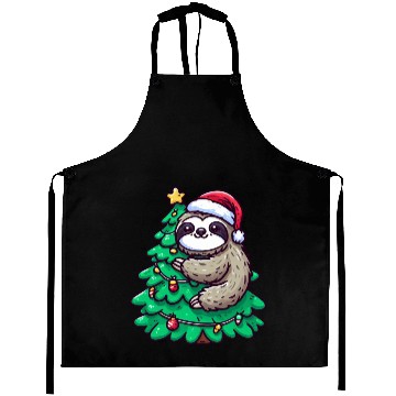 Discover Christmas Sloth - Relaxing on the Christmas Tree Aprons