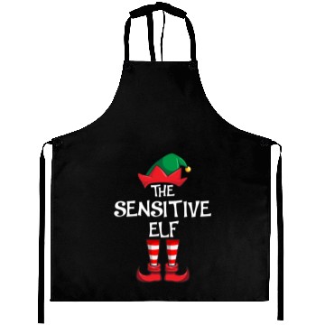 Discover Sensitive Elf Matching Family Christmas Aprons