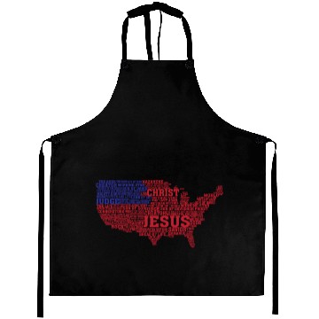 Discover Divine Geography: Jesus' USA Map Aprons
