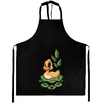 Discover cute duck swimming in a swamp Aprons
