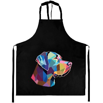 Discover Labrador retrievers, polygon art, colorful dog Aprons