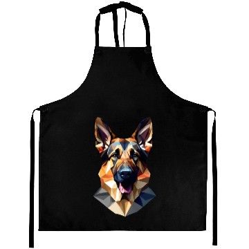 Discover German shepherd dog, German dog, polygon art Aprons