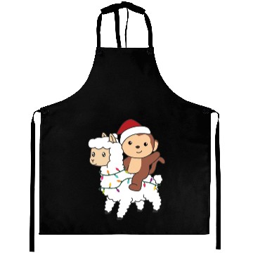 Discover Monkey Lama Christmas Snow Winter Animals Aprons