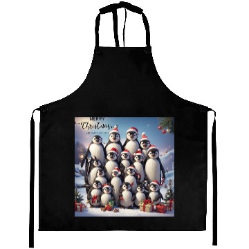 Discover Christmas penguins Aprons
