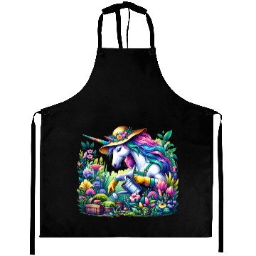 Discover Botanist Unicorn in a Magical Garden Aprons