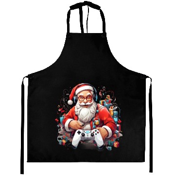Discover Santa's Gaming Break Christmas Aprons