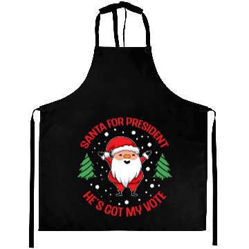 Discover Santa For President Christmas Tree Voting Voter Aprons