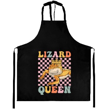 Discover Groovy Bearded Dragon Girl Lizard Lover Aprons
