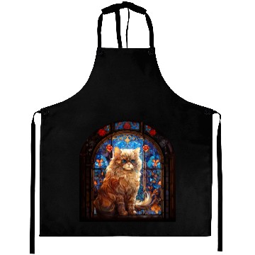 Discover Persian cat in stained glass Aprons