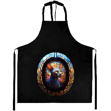 Discover Sphynx cat in stained glass Aprons