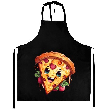 Discover A charming kawaii style pizza slice Aprons
