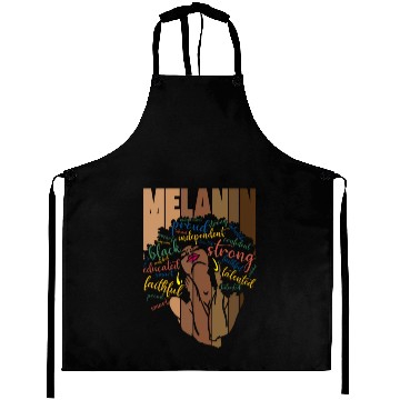 Discover Melanin Powerful Words Afro Black Aprons