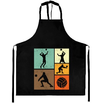 Discover Volleyball Retro Vintage Volleyball Player Aprons