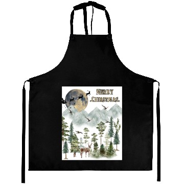 Discover Merry Christmas 2 white Aprons