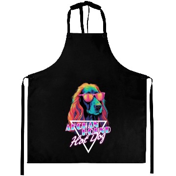 Discover Retro Wave Afghan Hound Hot Dog Aprons