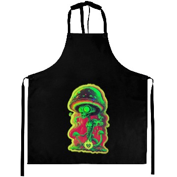 Discover Psychedelic mushroom alien Aprons