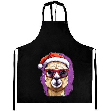 Discover Christmas Llama with Glasses Aprons