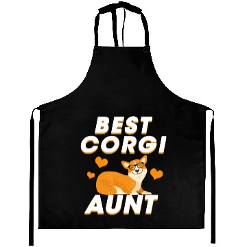 Discover Best Corgi Aunt Funny Dog Lover Aprons