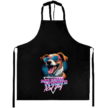 Discover Retro Wave Jack Russel Terrier Hot Dog Aprons