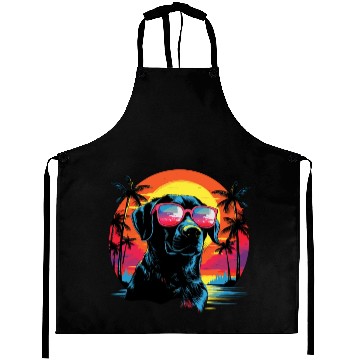 Discover Retro Wave Labrador Dog Aprons