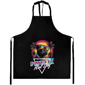 Discover Retro Wave Pitbull Terrier Hot Dog Aprons