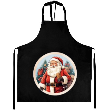 Discover 3D christmassticker circle Santa Claus Aprons