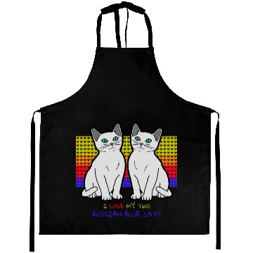 Discover I Love My Two Russian Blue Cats Aprons