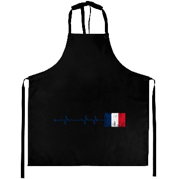 Discover France Flag Heartbeat Aprons