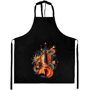Discover Violinist Violin Music Art Violin Player Aprons