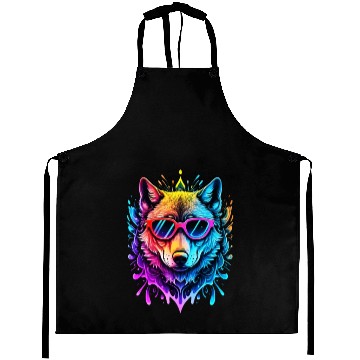 Discover Wolf Neon Splash Aprons