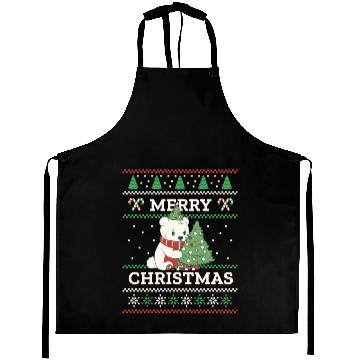 Discover Polar Bear Sweater Ugly Christmas Aprons