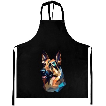 Discover German shepherd dog, German dog, polygon art Aprons