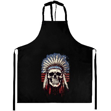 Discover Skull Indian Chief Native American USA Aprons