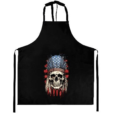 Discover Skull Indian Chief Native American USA Aprons