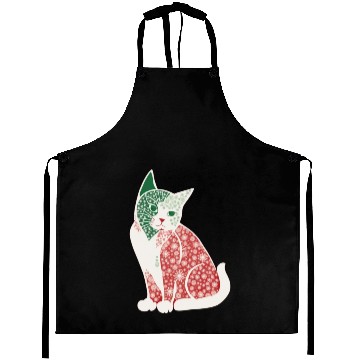 Discover Christmas snowflake cat v2 Aprons