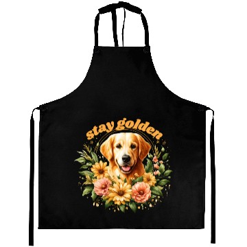 Discover Cute Golden Retriever Aprons