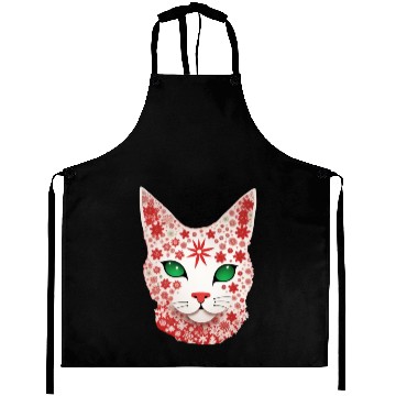 Discover Christmas snowflake cat Aprons