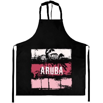 Discover Aruba Vacation Souvenir Abstract Artistic Aprons