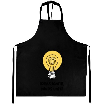 Discover Lamp Bulb Brain Idea Yellow - Creative Spark Aprons