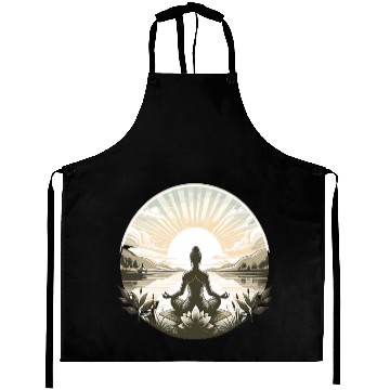 Discover Yoga lotus design Aprons