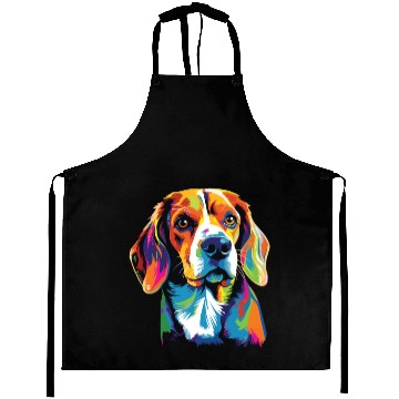 Discover Watercolor Colorful Beagle Aprons